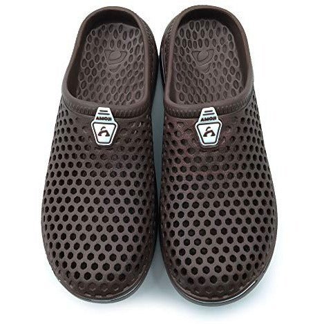 Brown Breathable Mesh Comfort Clogs